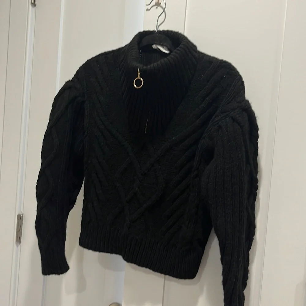 Mango black sweater with zipper, size S - Picture 1 of 3